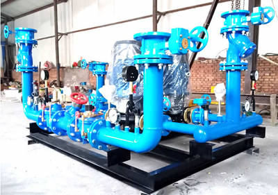 高低区直连供暖机组与管道设备展示